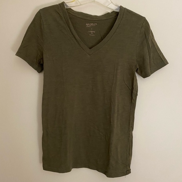 Olive Green V-Neck T-Shirt - Picture 11 of 14